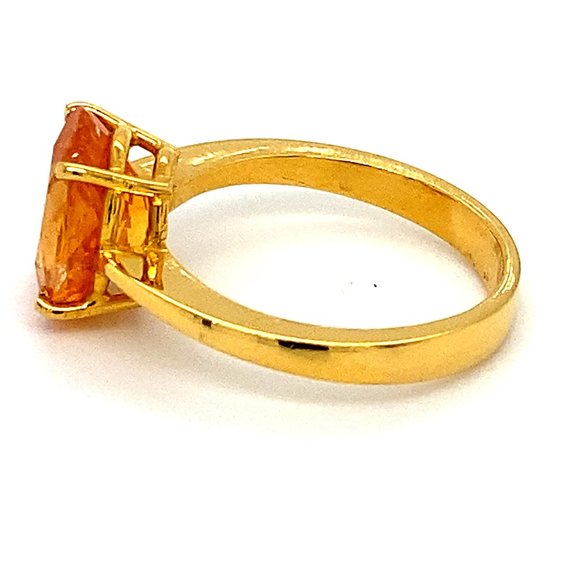 Mandarin Spessartine 4.00ct Solid 22K Gold Ring - Picture 6 of 7